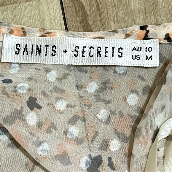 Saints & Secrets short dress long sleeves pastel leopard terrazzo - Picture 10 of 16